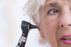 Ear Exam Elderly Female Patient Gateway ENT St Louis MO